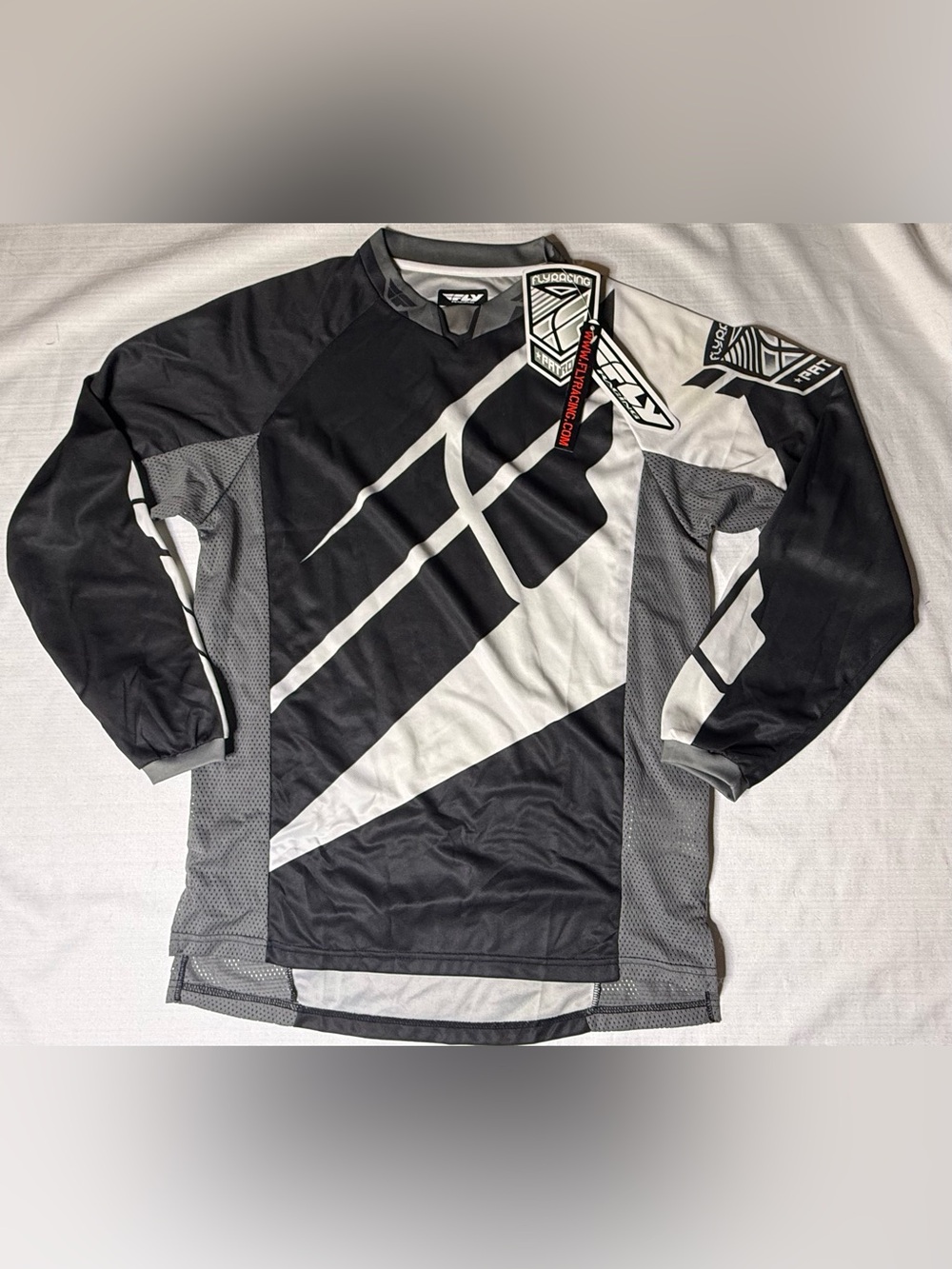 Fly Racing Patrol Motocross Jersey Men’s Small Black Gray MX Off Road NWT